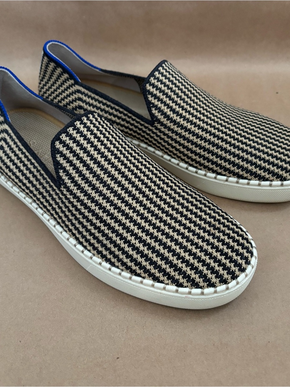 Rothy’s Toffee Stripe Hemp Slip On Sneakers